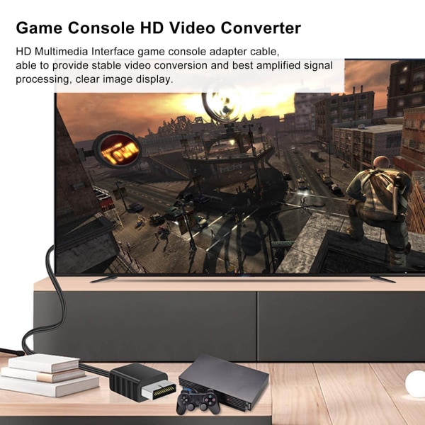 PS1 til HD multimedieinterfacekabel - Plug and Play-spilkonsolvideokonverteringskabel til PS2
