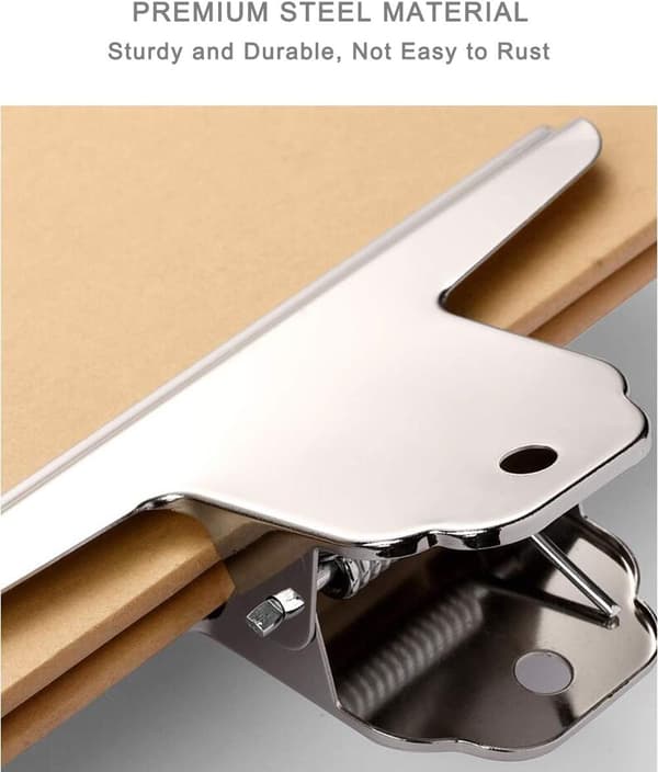 2-pak Bulldog clips, 20 cm Sølv Metal mappe papirbinder