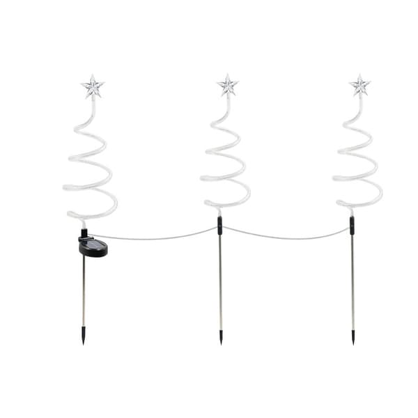 Nyhet Julgran Spiral Stake Light - Batteridrivna Trädgårdsdekorationer - Set med 3 (Multifärgad)