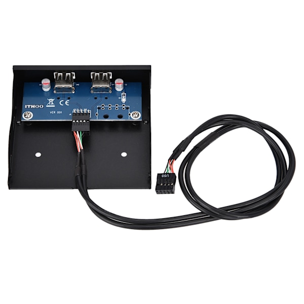 3,5 tommers USB2.0 2 Port 9-pin Fortinnet Kobbertråd Disketstasjon Frontpanel