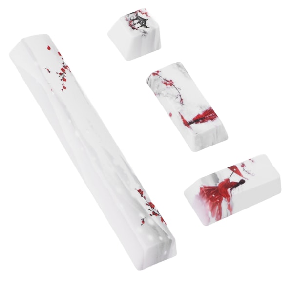 DIY Keycaps Kit Vinter Sne Blomme Mønster Universal Mekanisk Tastatur Udskiftningstilbehør