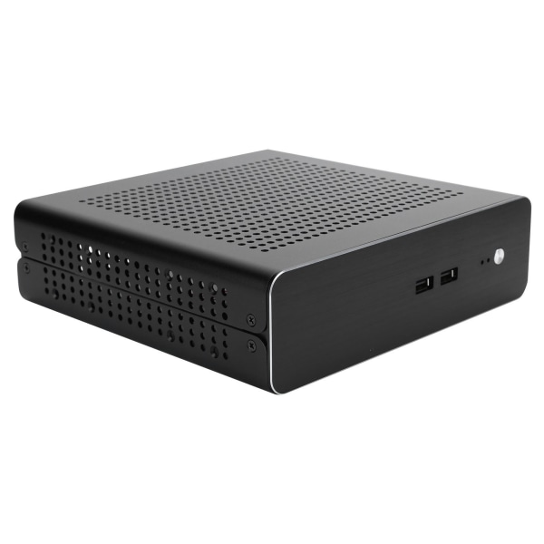 G60S HTPC Chassi Full Aluminium DCATX Power Supply MiniITX Case för stationär dator (Noir USB2.0)