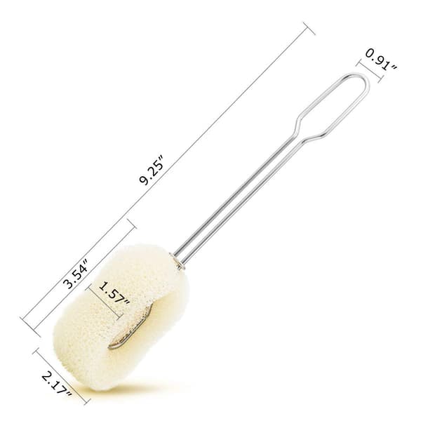 Flaskebørste Svamp Skrubber Rustfrit Stål Svampehoved Udskifteligt (Børste og Refill) Cleaning brush set