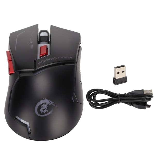 Ergonomisk 2.4G Trådløs Gamingmus med Justerbar DPI og USB-Lading