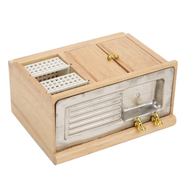 Dukkehus 1:12 Miniatyrmøbelmodell Kjøkken Oppvaskbord med kurver