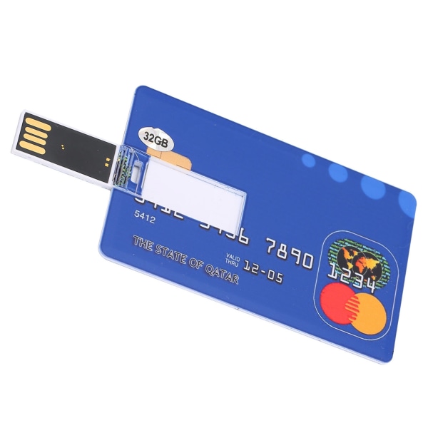 Kortin muotoinen U Disk Yksinkertainen, ainutlaatuinen USB muistitikku tiedontallennustiedoston siirtoon (32 Gt)