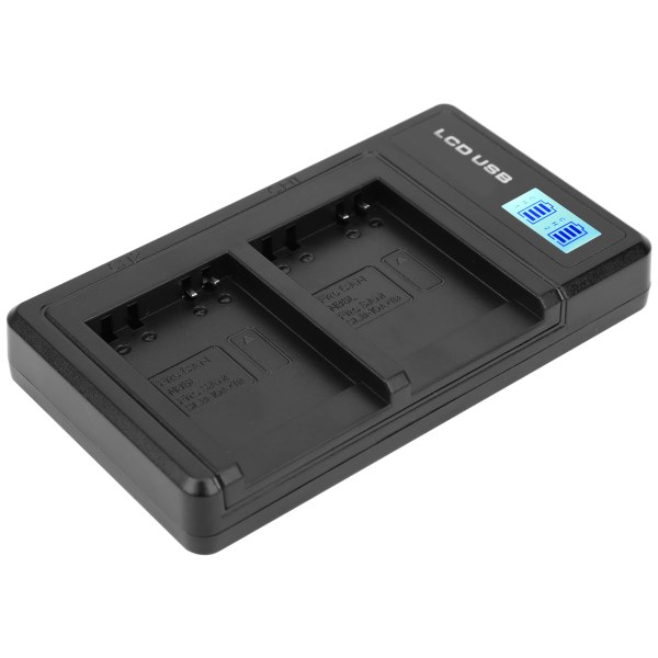 Bærbar kamerabatterilader for NB‑6L USB-kamera dobbel lader med LCD-skjerm