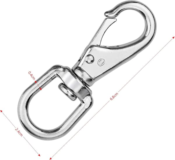 2 stk 360° Svingbare Triggerklips Svingbare Snapkroker Rustfrie Klips Lås for Hundebånd Camping Vandring Nøkkelring