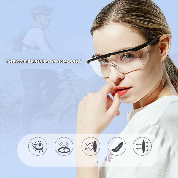 Beskyttende vernebriller Clear Anti spytt Øyebeskyttelse Googles for kjemiske og arbeidsplassvernbriller