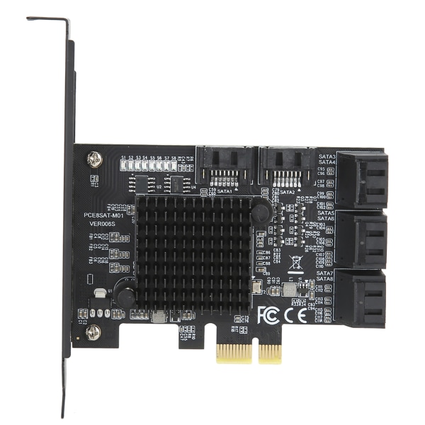 PCI E til SATA3.0 Utvidelseskort 8 Ports Adapter Riser Card Tilbehør til stasjonær datamaskin