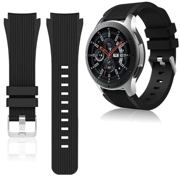 Silikonearmbånd til Samsung Galaxy Watch 46mm Sort
