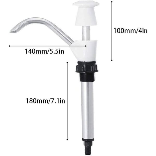 Dricksvattenpump, manuell vattenpump, manuell vattenpress, vattenpump för husvagnsvask (vit)