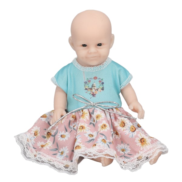 Baby Doll Full Silicone 6in Livaktig Reborn Nyfødt Myk Leketøy for Over 3 År Gammel