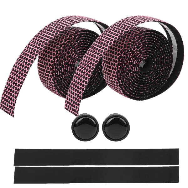 Terrengsykkelstyre Wrap Sykkel Anti-Slip Bar Grip Tape med 2 stk stangplugger (rosa)