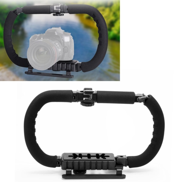 C-formet håndholdt stabilisator for kamerahandling, med svampgrep - perfekt for fotografering