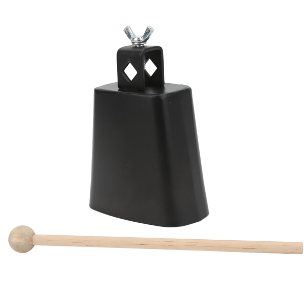 Metal Cow Bell Noise Maker Håndslagtøjsinstrument Koklokke med pind til trommesæt4 tommer / 10,2 cm