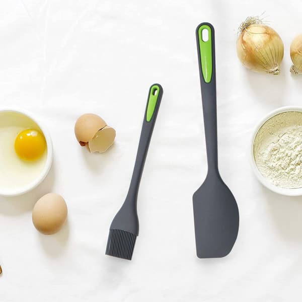 Silikon stekespade sett – Kakekrem/smørspade (tofarget silikon); Egnet for baking og smøring av majones