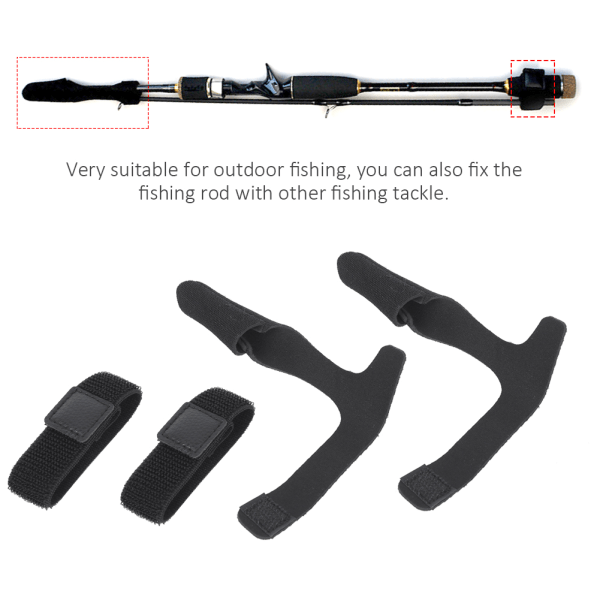 2-pack Portabelt Fiskespöbälte Hög Flexibilitet Spöskydd Hattband Fästbandage Set Tillbehör