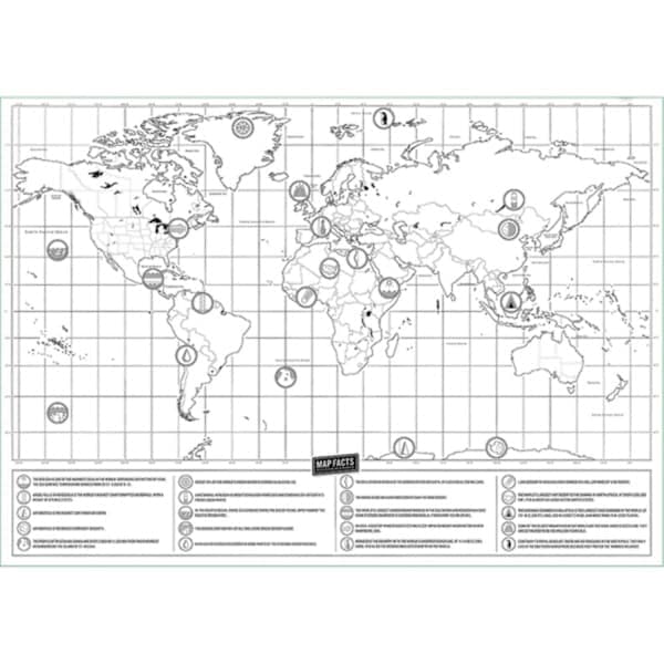 Scratch Map / Verdenskort - 82 x 59 cm Guld