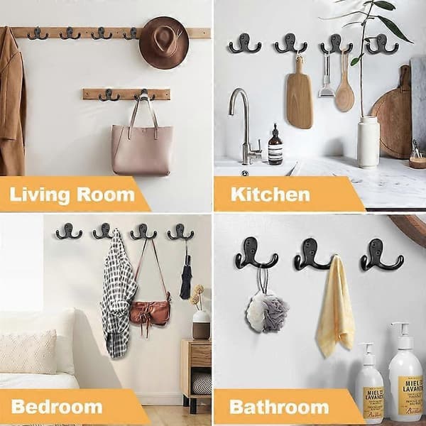Wall Mounted Hooks, Double Hooks
