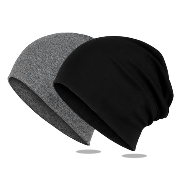 2 stk. slouch hat til mænd og kvinder, strikkede bomuldshuer til vinter, tynd og let blød kemoterapi hue til alle årstider
