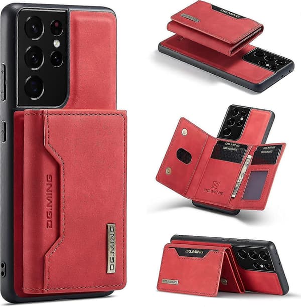Magnetic Detachable Wallet Case Compatible with Samsung Galaxy S23 Ultra, PU Leather Case with Card Holder