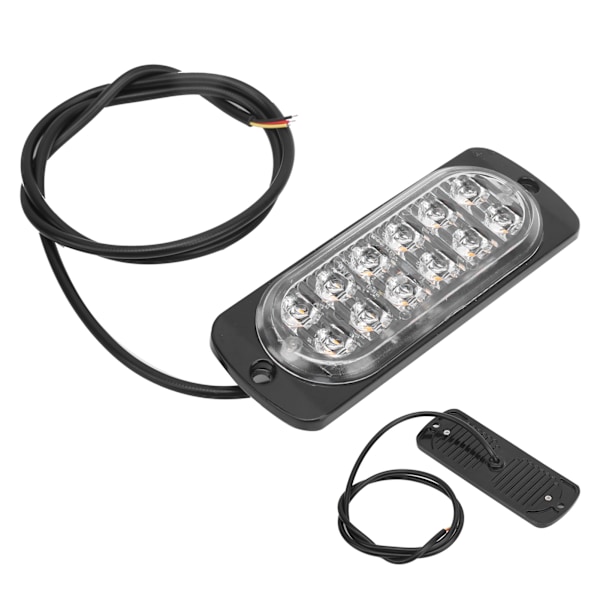 12V 12LED Blinkende Strobe Lys Nødsignallampe Gul Belysning til Bil Motorcykel Lastbil