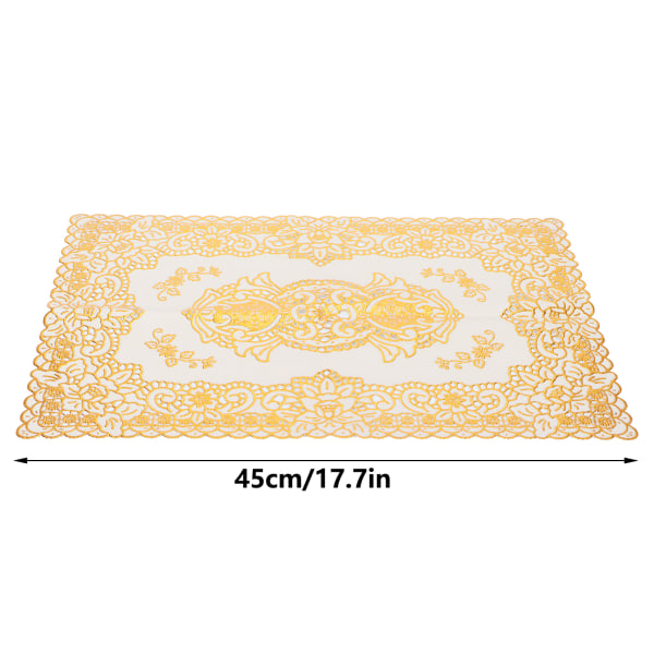 2 STK 30cmx45cm PVC Bordmatte Gull Bordbrikker Kopp Brikke Kjøkken Bryllupsdekorasjon Stil 3