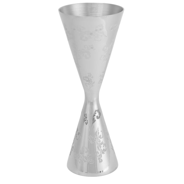 Jigger i rostfritt stål med bladränder, dubbelsidig cocktailmätare för bar, 60 ml 90 ml