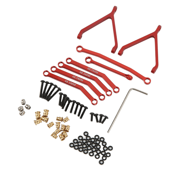 RC-metallirunko vetovarret ohjausvarret jousituslinkit RC-päivitysosia tarvikkeita FMS FCX24 1/24 RC-maastokiipeilyautolle Punainen