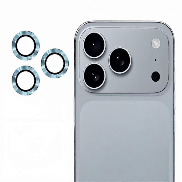 For iPhone 17 Pro/iPhone 17 Pro Max Camera Lens Protector WANLONFENG Metal CD Texture Tempered