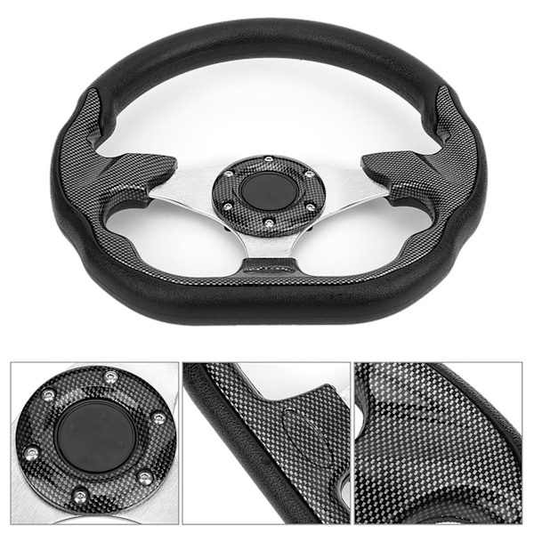 320MM Universal Bilrattstyre Kolfiber Stil Racing Drift med Hornknapp