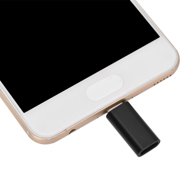 Bærbar opladeradapter til iPhone iPad - Lightning til Type-C konverter (sort)