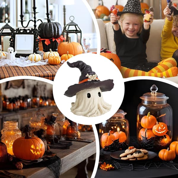 Sæt med spøgelsesfigurer til Halloween, inklusive 2 søde Halloween-dekorationer.