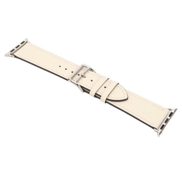 Smartklokke Lærreim Universal Smartklokke Erstatningsreim for IWatch Series SE 8 7 6 5 4 3 2 1 38mm 40mm 41mm Beige