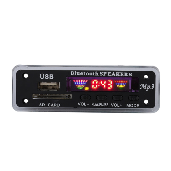 SDM01Bt U-DX Bluetooth 5.0 4 värin näyttö MP3 FM APE FLAC dekoodauskorttimoduuli (musta)