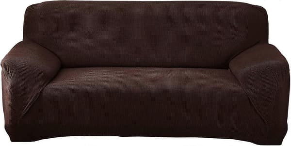 Stretch Sofföverdrag, Universal Sofföverdrag för Soffa med Armstöd (Svart, 1-sits)
