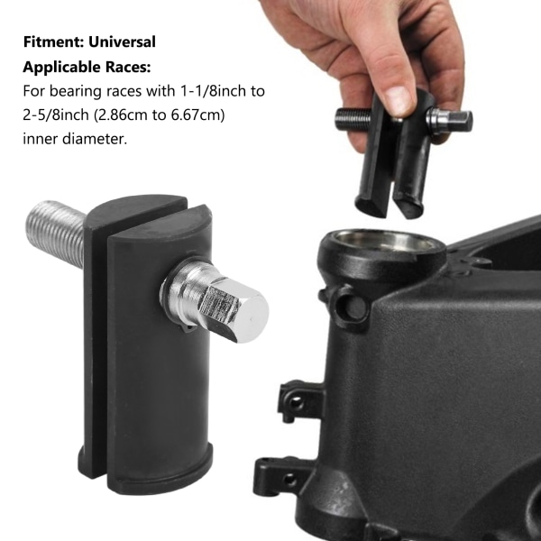Universelt verktøy for fjerning av styrelagerbane på motorsykkel - Passer 1‑1/8 tommer til 2‑5/8 tommer ID-baner