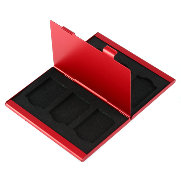 Bärbar aluminium för 6 st SD-minneskort Case Fodralhållare Skydd Lätt att bära