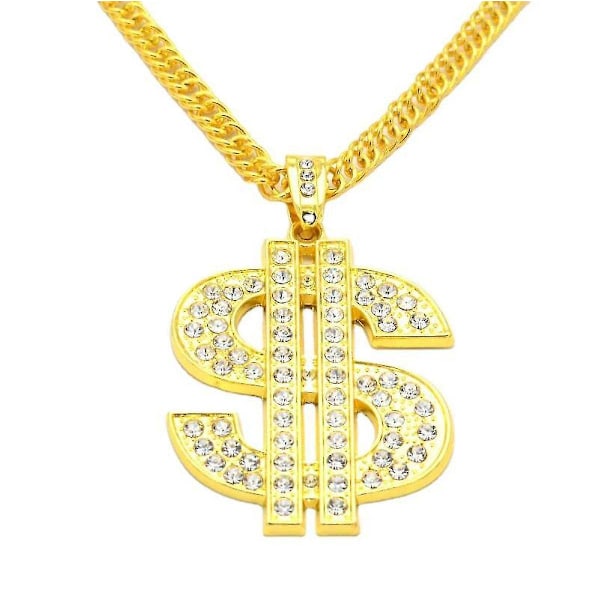 Hip Hop Dollar Sign Pendant Necklace for Men