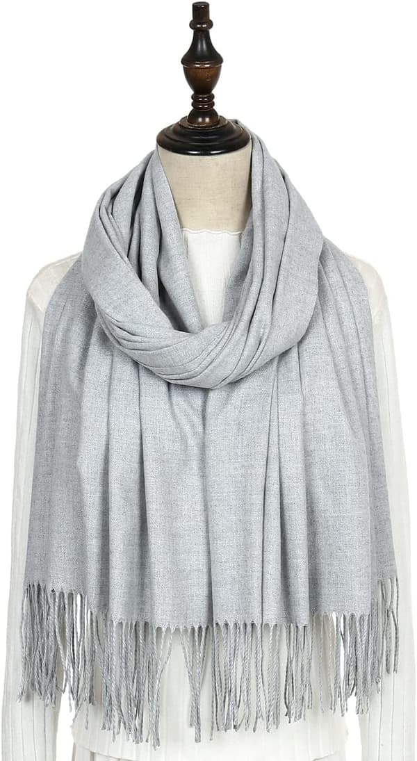 Dame Tørklæder Pashmina Sjaler og Wraps til Bryllup Sjaler til Kvinder Vinrød Light Grey