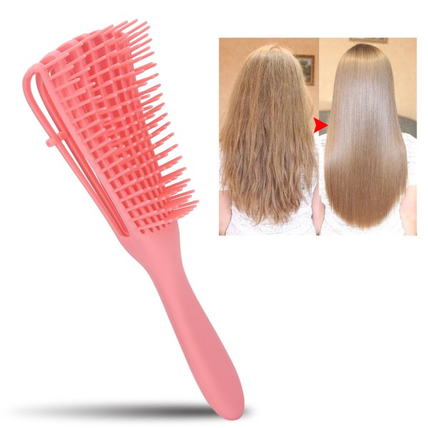 Antistatisk frisör hårmassage kam Professionell frisör Frisörsalong Kammar bläckfisk form (rosa)