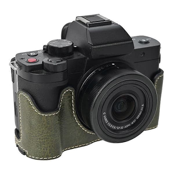 For Panasonic Lumix G100K Camera Bag with Shoulder Strap Large Cutout Litchi Texture PU Protective