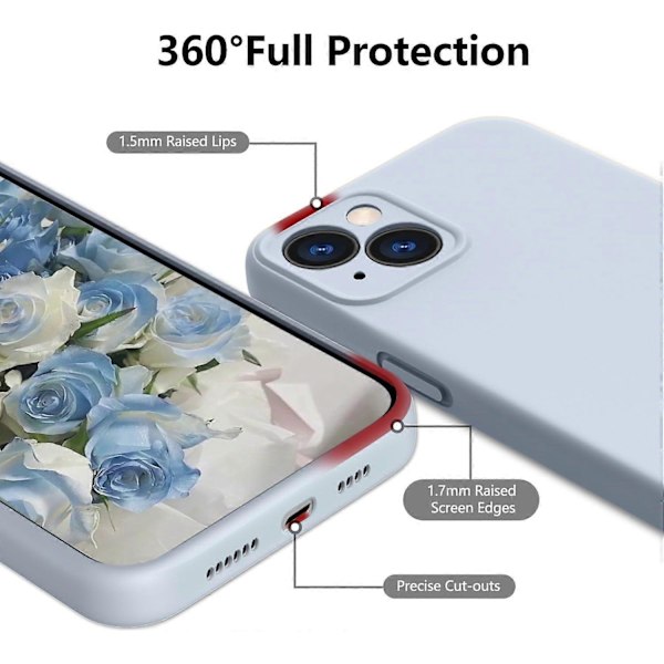 Liquid Silicone Case, Full Protective Covered Gel Rubber Slim Shockproof Case with Microfiber Lining, for iPhone 15 Case 6.1 inch