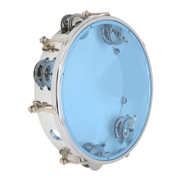 MBAT Tambourine Justerbar Tone Dubbelrad Jingle Bells Handhållna trummor Slagverksinstrument 8inBlue