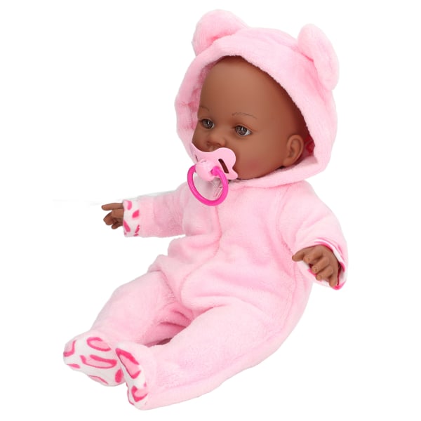 16 tum Black Reborn Baby Doll High Simulering Naturtrogna nyfödda dockor med nappkläder