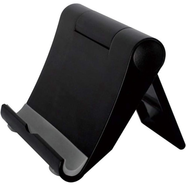 2 stk Black-Phone Holder Desktop Portable Black Phone Stand Sammenleggbar 360° justerbar smarttelefonholder for iPhone og Android Phone
