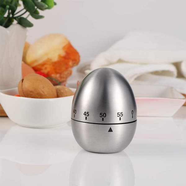 Kjøkkentimer manuell, formet mekanisk roterende alarm med 60 minutter for matlaging (egg)