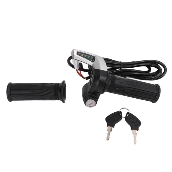 1 Par Elektrisk Cykel Gasreglage Universal Elektrisk Scooter Wire Twist Gasreglage med LED-Display och Strömbrytare Accelerator 36V