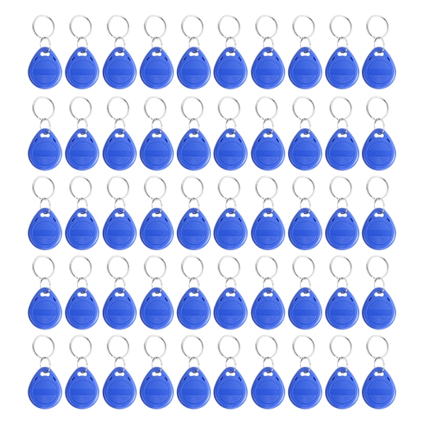 50 stk 125KHz tilgangskontroll RFID EM4100 Card Tag Token nøkkelring nøkkelfobID